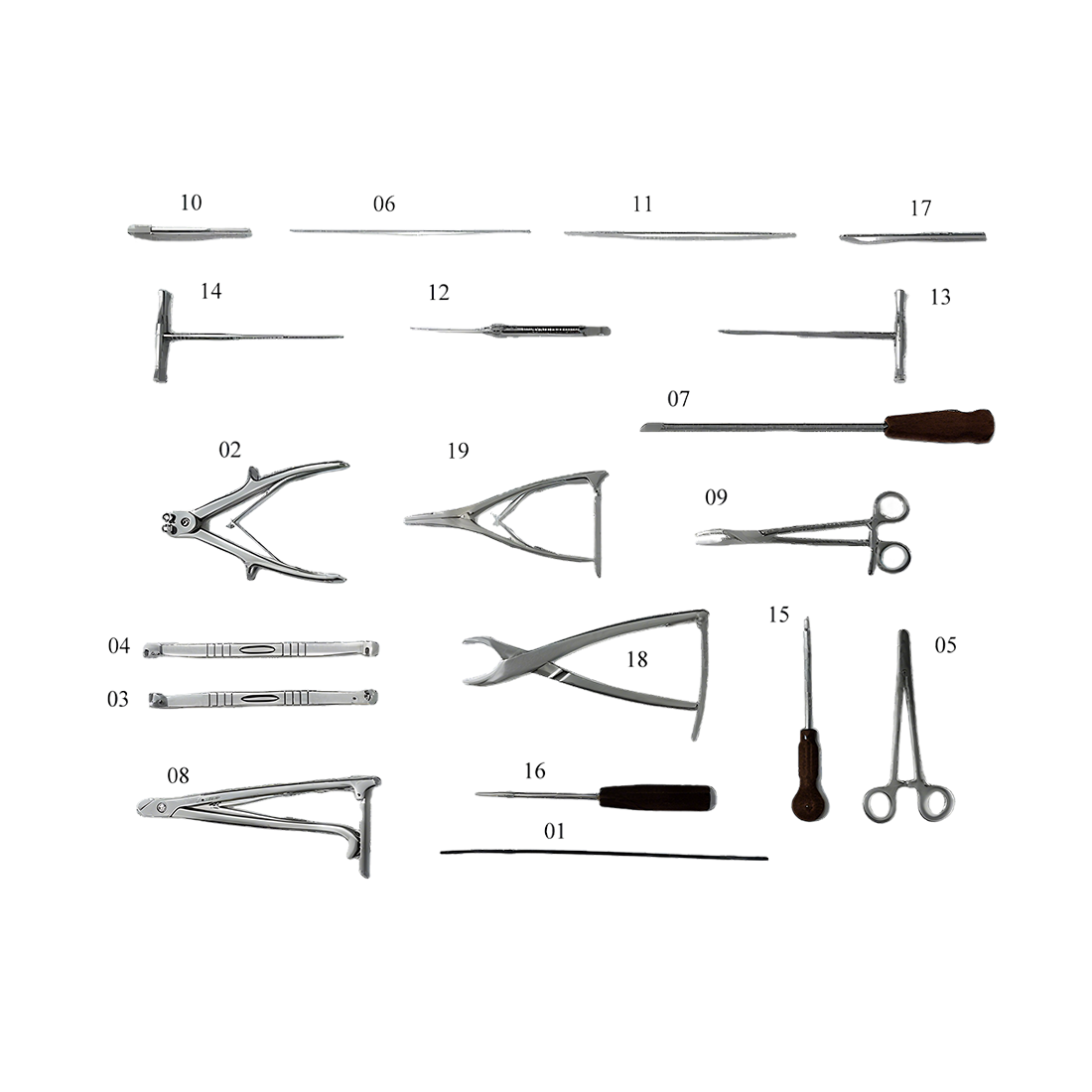 Conjunto de instrumentos de implantes de trauma